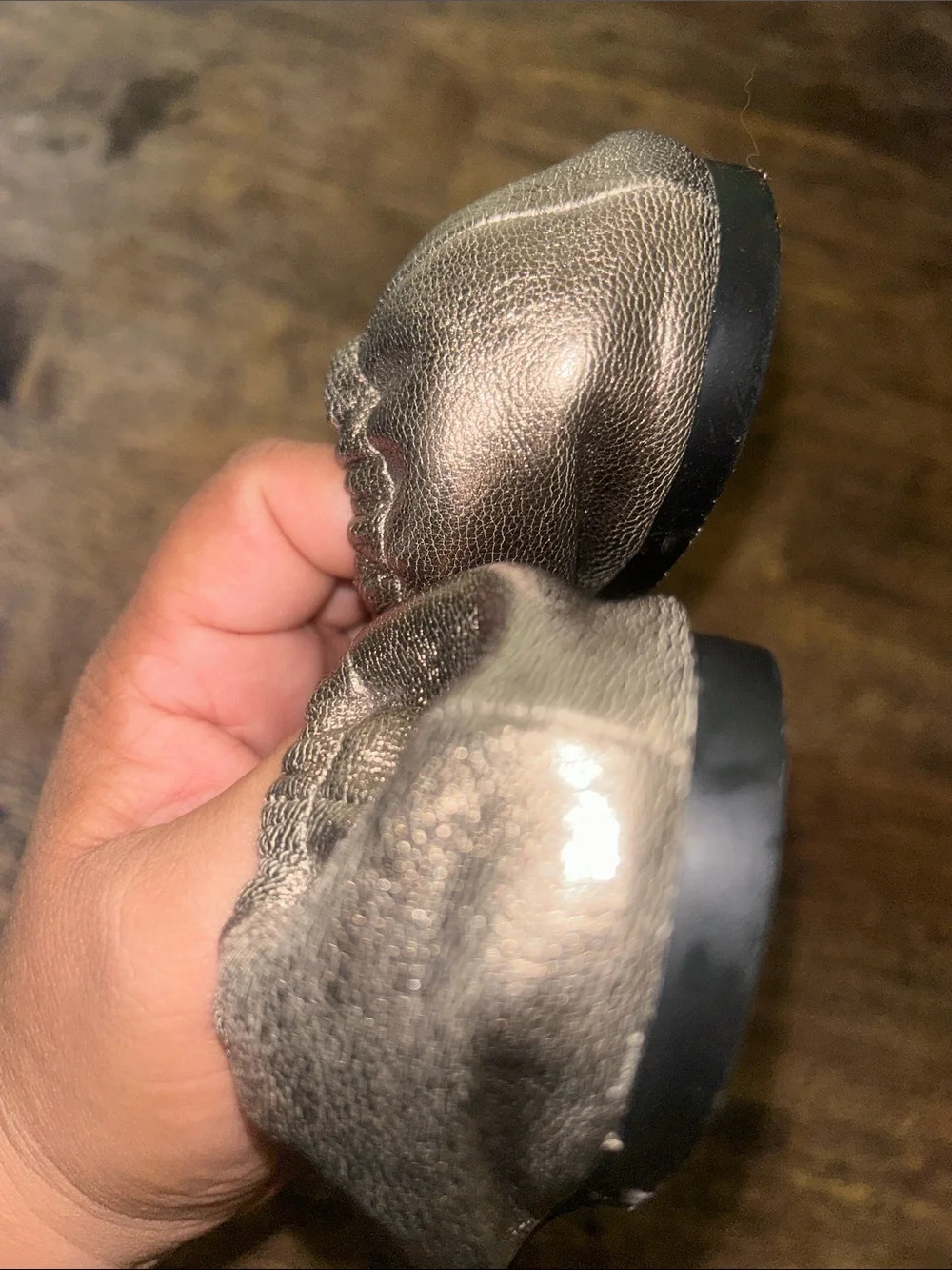 Michael Kors Metallic Pewter Quilted Ballet Flats